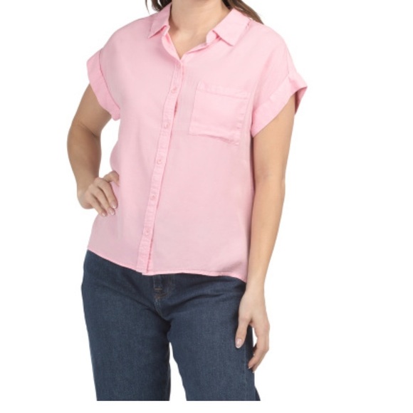 Women's Pink Button-Up Shirt - Picture 1 of 2